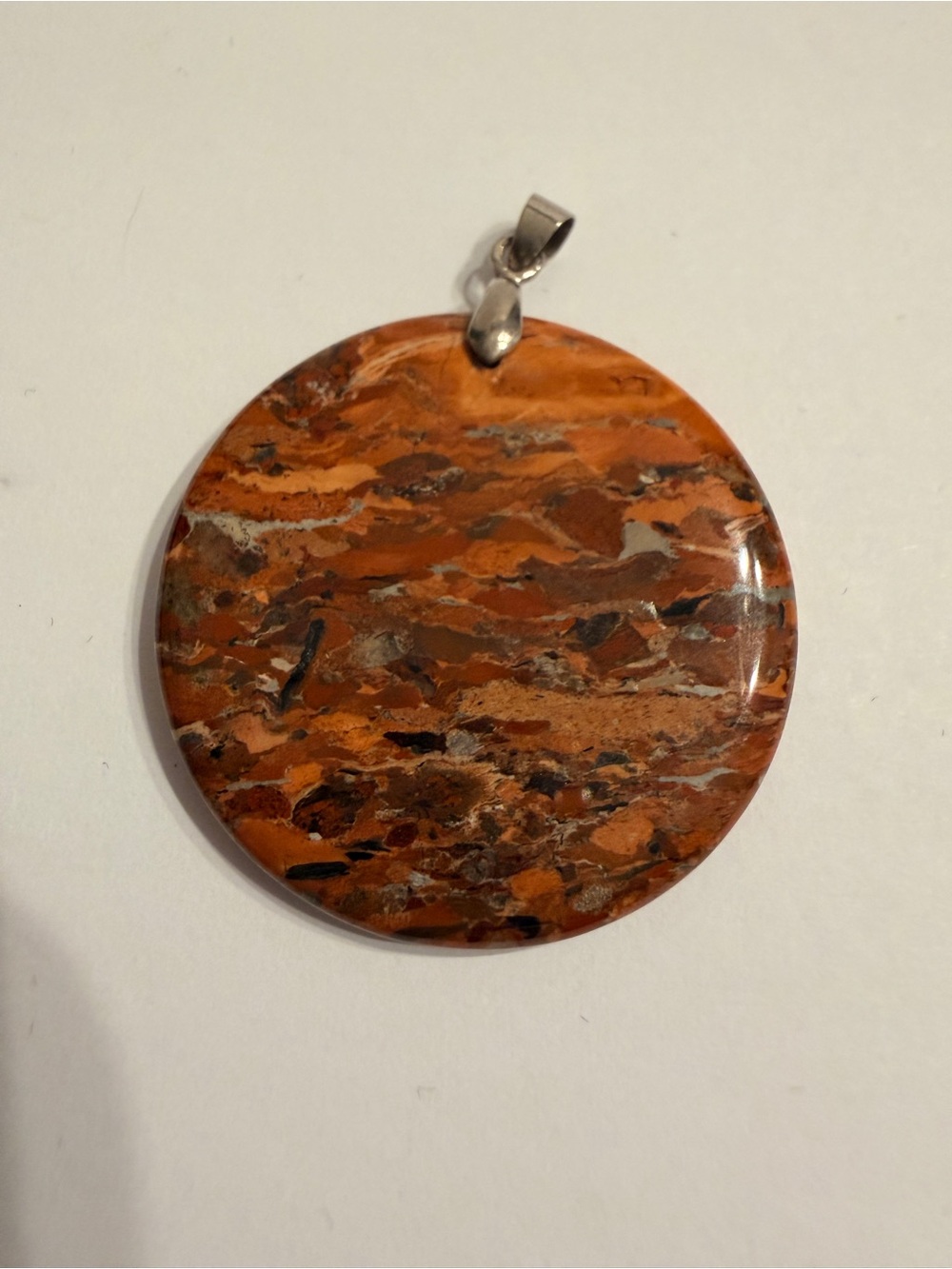 Brecciated Jasper Round Stone Pendant